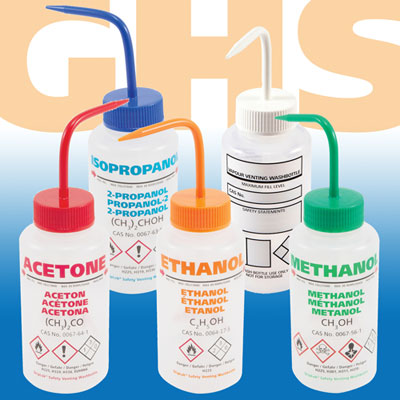 GHS Certified Multi-Lingual LDPE Wash Bottles