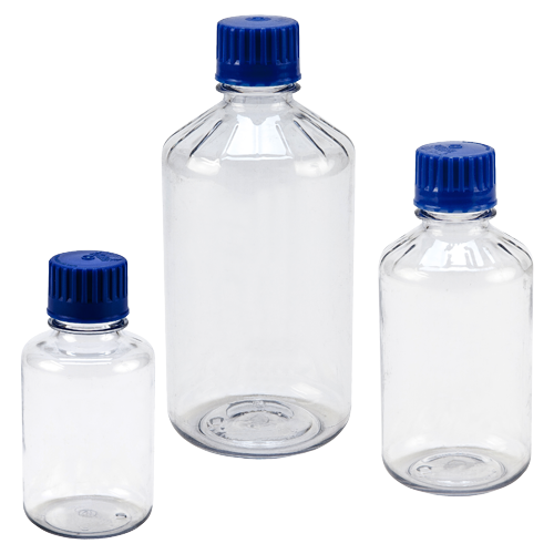 Polycarbonate Boston Round Media Bottles