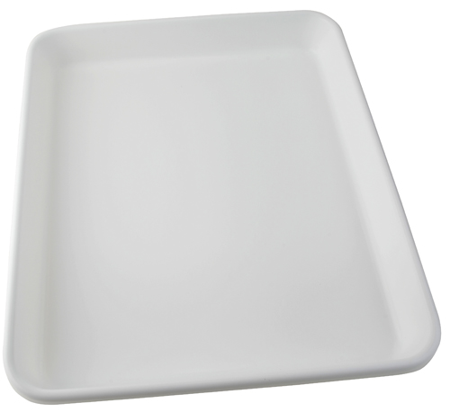Flat Bottom Tray  White Plastic Tray - Dynalon