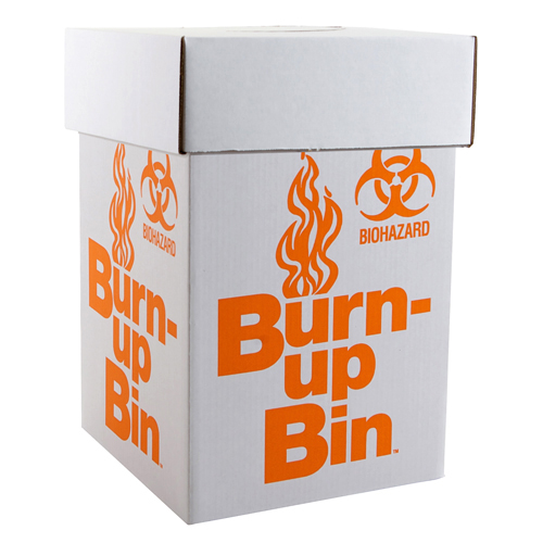 BurnUp Bin Burn Box Disposal Box with Handles Dynalon