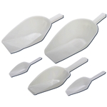 White HDPE Flat Bottom Plastic Scoop