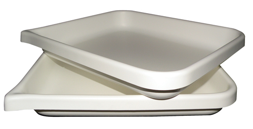 White Plastic Flat Bottom Tray