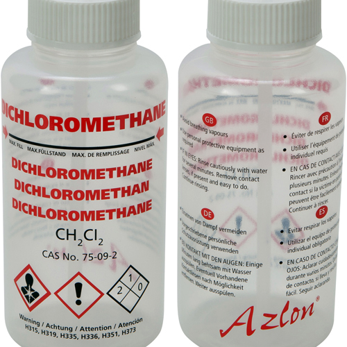 Multilingual Dichloromethane Wash Bottles 