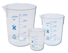 Azlon Tapered Plastic Beakers